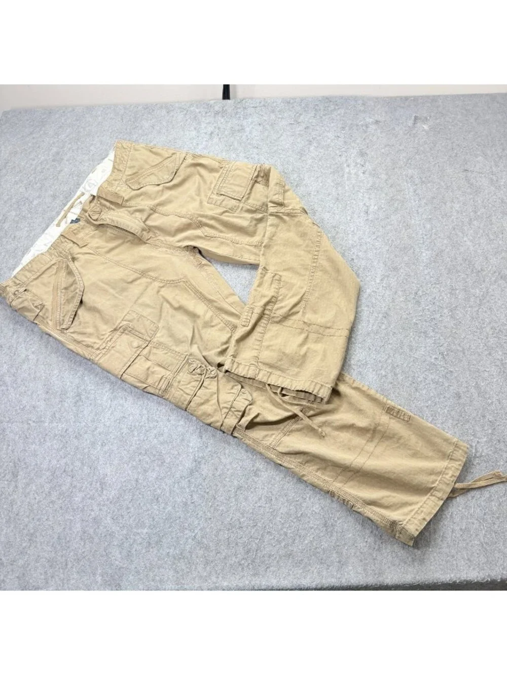 Polo Ralph Lauren Cargo Pants Men 42 x 30 Beige Paratrooper Military Adjustable
